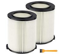 VF4000 Replacement Filter for Ridgid 72947 Wet Dry Vac 5 to 20-Gallon 6-9 Gal Husky Craftsman 17816 Vacuum Compatible WD5500 WD0671 RV2400A RV2600B Washable (2 Pcs)