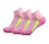 VFAMAN Running Socks for Women, Anti-Blister & Sweat-Wicking, Trainer, Light Weight, Athletic,Size UK 4-7 (3 Pairs,Pink, UK4-7)