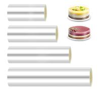 VFANDV 4 Rolls of Cake Collars, 6/8/10/15 cm x 10 m Rodoide Transparent Pastry Border Cake Reusable Acetate Protective Film for Decorating Chocolate Mousse Cake Dessert