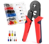 VFANDV Crimping Plier Set, Insulated Crimping Tools, 0.25-10mm² Ferrule Crimping Tool with 1200 Wire End Ferrule Connectors, Self-Adjustable Suits Electrical Wiring Repair, Car, Van (AWG 23-7)