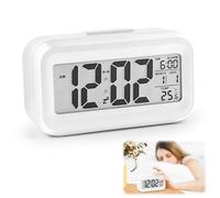 VFANDV Digital Alarm Clock, Electronic Alarm Clock, Bedside Table with Large LED Display, Battery Operated, Travel Alarm Clock, Table Clock with Temperature Snooze Function, Digital Alarm Clock for