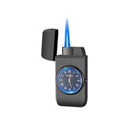 VFBVNJBJ 2024 Metal Lighter, Butane Torch Lighter Turbo Men's Gadget Windproof Lighter Unusual Gift (Gas Not Included) (Black)(Black)