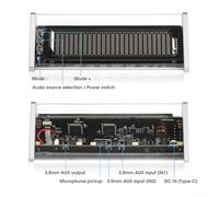 VFD Audio Spectrum Analyzer with 5.0 and AUX Inputs, 25x15 Resolution VFD Display, AGC Algorithm, Dual Clock Modes, Remote Control, for PC Game(White)