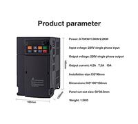 VFD, Heavy-Load 1.5kW/2.2KW Variable Frequency Drive Phase Speed Controller Inverter Motor EC02 Serial,Multi-Protection(750W Vector)