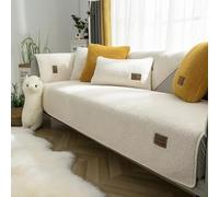 VFDC Chenille Sofa Cover 1 2 3 4 Seater, Non-Slip Couch Covers Washable, Sofa Slipcovers L Shape, Sofa Protectors from Pets, Beige, 90 * 120cm