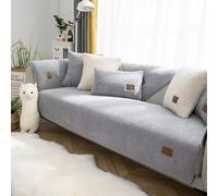 VFDC Chenille Sofa Cover 1 2 3 4 Seater, Non-Slip Couch Covers Washable, Sofa Slipcovers L Shape, Sofa Protectors from Pets, Grey, 70 * 180cm
