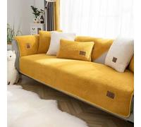 VFDC Chenille Sofa Cover 1 2 3 4 Seater, Non-Slip Couch Covers Washable, Sofa Slipcovers L Shape, Sofa Protectors from Pets, Yellow, 70 * 70cm
