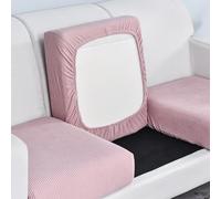VFDC High Stretch Sofa Cover 1 Seater, Non Slip Sofa Slipcovers, Jacquard Spandex Couch Covers, Sofa Protectors from Pets, L Shape Sofa Protector, Pink, Large 1-Seater