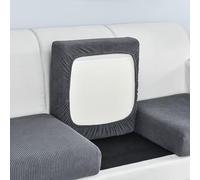 VFDC High Stretch Sofa Cover 4 Seater, Non Slip Sofa Slipcovers, Jacquard Spandex Couch Covers, Sofa Protectors from Pets, L Shape Sofa Protector, Dark grey, Large 4-Seater