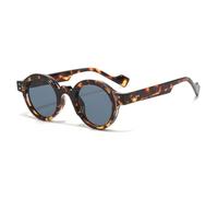VFDHN Classic Rivet Vintage Round Sunglasses Women for Men Fashion Luxury Punk(Leopard Black)
