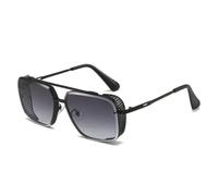VFDHN Classic Sunglasses Mens Women Metal Steampunk Fishing Driving(Black Gray)