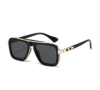 VFDHN Fashion Cool Men Driving Summer Style Gradient Brown Sunglasses Vintage Uv400(Black Gray)