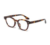 VFDHN Fashion Men Round Glasses Rice Nail Women Fashion Luxury Retro Round Frame(Leopard)