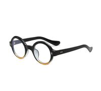 VFDHN Fashion Round Glasses Frame Women Retro Green Leopard(Black Tea)