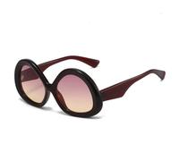 VFDHN Fashion Triangle Oval Women Sunglasses Vintage Men Punk Gradient Blue Shades Uv400(Tea Purple Pink)
