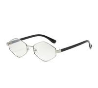 VFDHN Hexagon Punk Sunglasses Women Luxury Vintage Small Frame Steampunk for Men Polygon(Silver Silver)