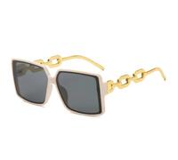 VFDHN Large Frame Street Photo Sunglasses Fashion Retro Chain Mirror Leg Sunshade Female(gold pink black)