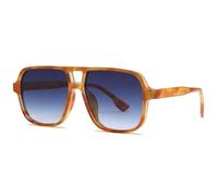 VFDHN Oversized Sunglasses Women Retro Tortoiseshell Double Bridge Shades Luxury(C-8)