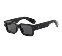 VFDHN Retro Brown Square Men Sunglasses For Women Rivet Thick Frame Sun Glasses Shades UV400 Eyeglassses,Black Grey,one size
