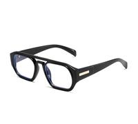 VFDHN Retro Double Bridges Polygon Women Sunglasses Fashion Uv400 Men Clear Gradient(Black clear)
