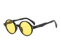 VFDHN Retro Fashion Round Punk Sunglasses Women Men Classic Vintage Uv400 Outdoor Party Shades(Yellow)