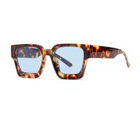 VFDHN Retro Fashion Sunglasses Women Men Oversize Classic Vintage Uv400 Outdoor(Leopard Blue)