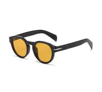 VFDHN Retro Round Punk Men Sunglasses Fashion Women Rivets Shades Uv400(Black orange)