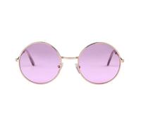 VFDHN Retro Round Sunglasses Women Men Punk Fashion Metal Red Lens Uv400(2)