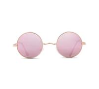 VFDHN Retro Small Round Sunglasses Polarized Women Men Steampunk Rose Gold Mirror Circle Shades(2)