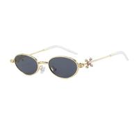 VFDHN Retro Sunglasses Small Oval Women Uv400 Steampunk(3642-C1)