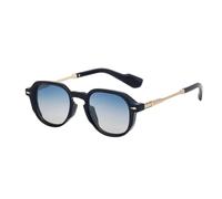 VFDHN Rivet Sunglasses Women for Men Male Vintage Punk Luxury Outdoor Driving Metal Uv400(Black Blue Yellow)