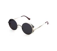 VFDHN Round Steampunk Polarized Sunglasses Women Metal Frame Mirror Lens Men(1)