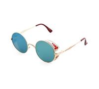 VFDHN Round Steampunk Polarized Sunglasses Women Metal Frame Mirror Lens Men(5)