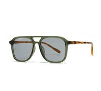 VFDHN Vintage Double Bridge Sunglasses Women for Men Punk Oversized Big Frame Luxury(Green Light Gray)