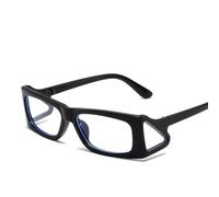 VFDHN Vintage Rectangle Sunglasses Women for Men Male Punk Triangle Wrap Frame Luxury(Black Clear)