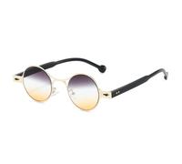 VFDHN Vintage Round Sunglasses Metal Frame Punk Style Women Men Gradient Shades Uv400 Men Rivets Steampunk(227-C2)