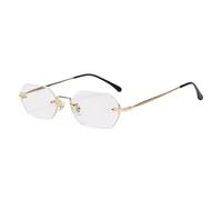 VFDHN Vintage Sunglasses Rimless Female Octagonal Fashion Men Rectangular Metal Polygon Spring(3)