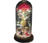 VFdthR Glass Rose Glass Rose, Forever Artificial Eternal Eternelle Flower In Dome Christmas Mother's Birthday Valentines Day Gift(015)