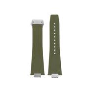 VFEBTSD 12mm Men's Watch Strap Compatible With Tissot PRX T137.407 T137.410 Super Player Fashion Rubber Watchband Quick Release Silicone Bracelet(Green Silver)