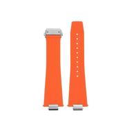 VFEBTSD 12mm Men's Watch Strap Compatible With Tissot PRX T137.407 T137.410 Super Player Fashion Rubber Watchband Quick Release Silicone Bracelet(Orange Silver)