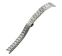 VFEBTSD 12mm X 7mm Stainless Steel Solid Metal Watch Strap For 1853 Compatible With TISSOT T094 Compatible With FLAMINGO .210 Watchband Bracelets Women(Silver)