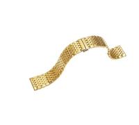 VFEBTSD 13mm 18mm 20mm 22mm Two-tone Gold Stainless Steel Watchband Compatible With Longine L4.209/L4.512 Watch-Thin Pattern Solid Link Bracelet(Gold,18mm)