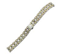 VFEBTSD 15mm 17mm 316L Stainless Steel Watchband Compatible With Longines DolceVita L5.512/L5.255 Series Silver Rose Gold Watch Strap Tool(Silver Gold,15mm)