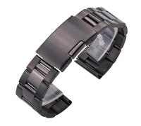 VFEBTSD 18 20 22 24mm Watch Band Strap Solid Stainless Steel Bracelet Silver Gold Black Straight End Watchbands Watches Accessories(Black,24mm)
