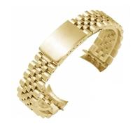 VFEBTSD 18mm 19mm 22mm/20mm Stainless Steel Luxury Strap Compatible With Rolex 46mm 43 Band Metal Solid Watch Loop Compatible With Datejustseiko Bracelet(Gold,17mm)