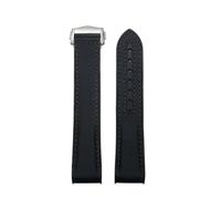 VFEBTSD 19mm 20mm 21mm 22mm Nylon Rubber Watch Band Compatible With Omega Compatible With Speedmaster Moonwatch Seamaster Pointed Folding Buckle Strap(Black black,21mm,Black buckle)