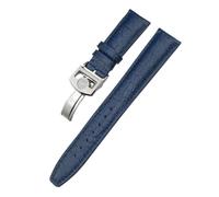 VFEBTSD 20mm 21mm 22mm Crocodile Leather Watchband Compatible With IWC Portugieser PORTOFINO Pilot's Watches Soft Watch Strap Bracelet(Blue Style 2,22MM_ROSE BUCKLE)