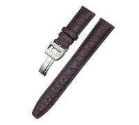 VFEBTSD 20mm 21mm 22mm Crocodile Leather Watchband Compatible With IWC Portugieser PORTOFINO Pilot's Watches Soft Watch Strap Bracelet(Brown Style 1,21MM_NO BUCKLE)