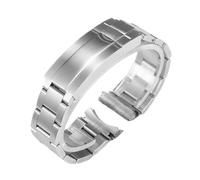 VFEBTSD 20mm 21mm 904L Watchbands Compatible With Rolex SUBMARINER DAYTONA Men Folding Clasp Watch Strap Solid Stainless Steel Bracelet(Frosted silver,20mm)