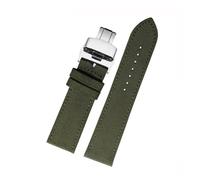 VFEBTSD 20mm 22mm Canvas Nylon Watchband Compatible With Breitling Seiko SKX007 SKX009 Citizen Water Ghost Sports Watch Strap Bracelet(Army green-silver B,22mm)